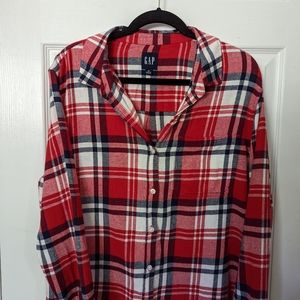Gap bright red flannel